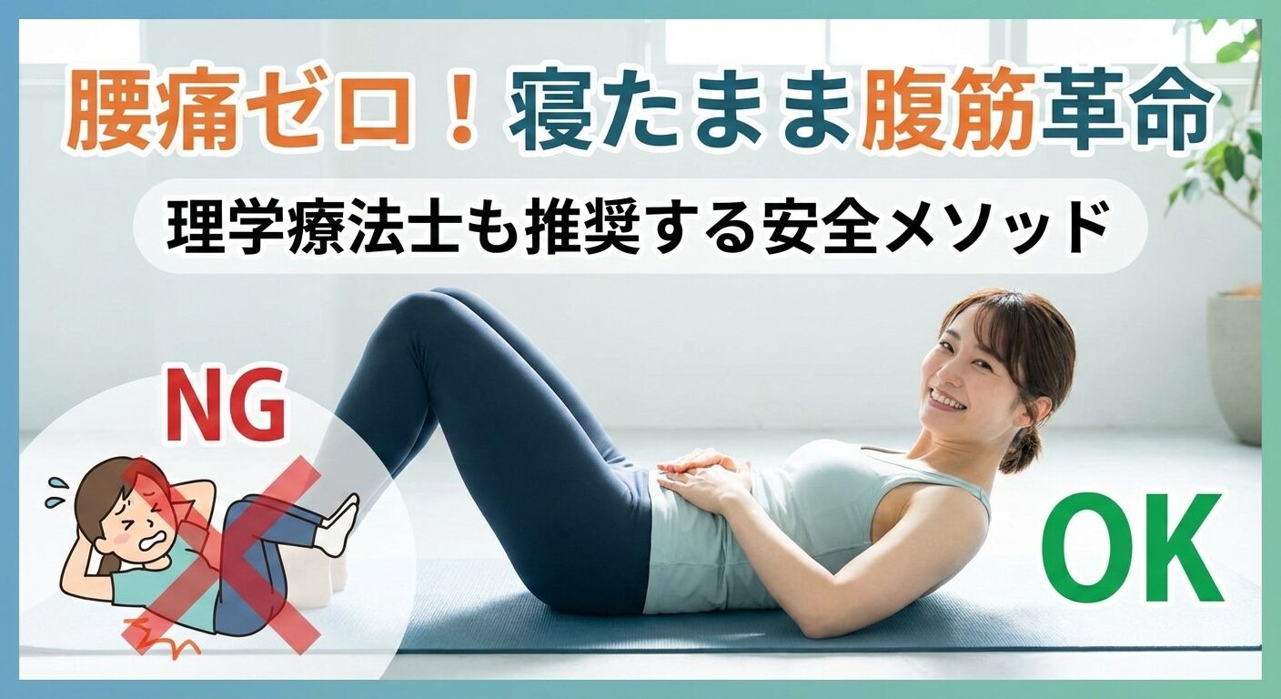 「腰が痛くない腹筋」はこれだけ！寝たまま1分で腰を守りながらお腹を凹ませる方法