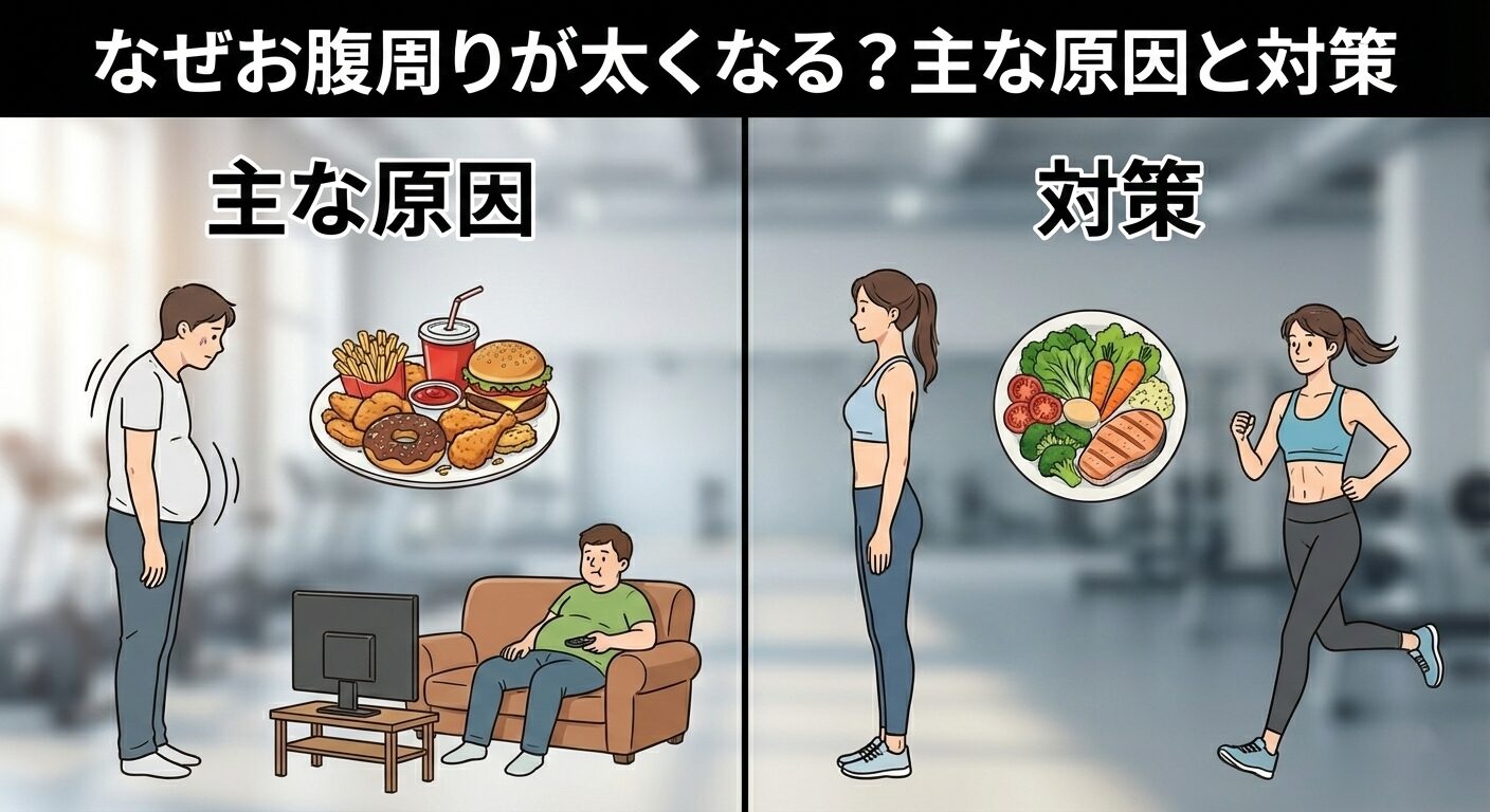 なぜお腹周りが太くなる？主な原因と対策