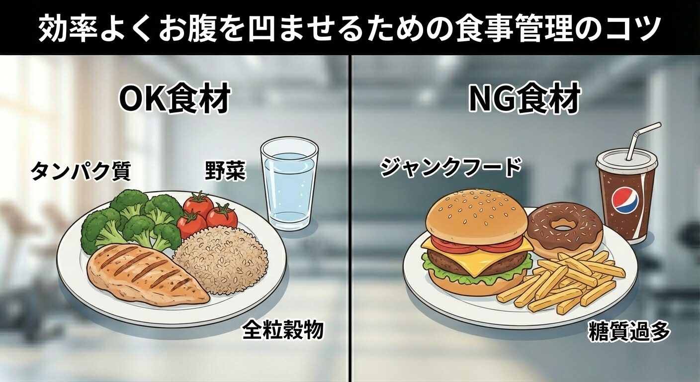 効率よくお腹を凹ませるための食事管理のコツ
