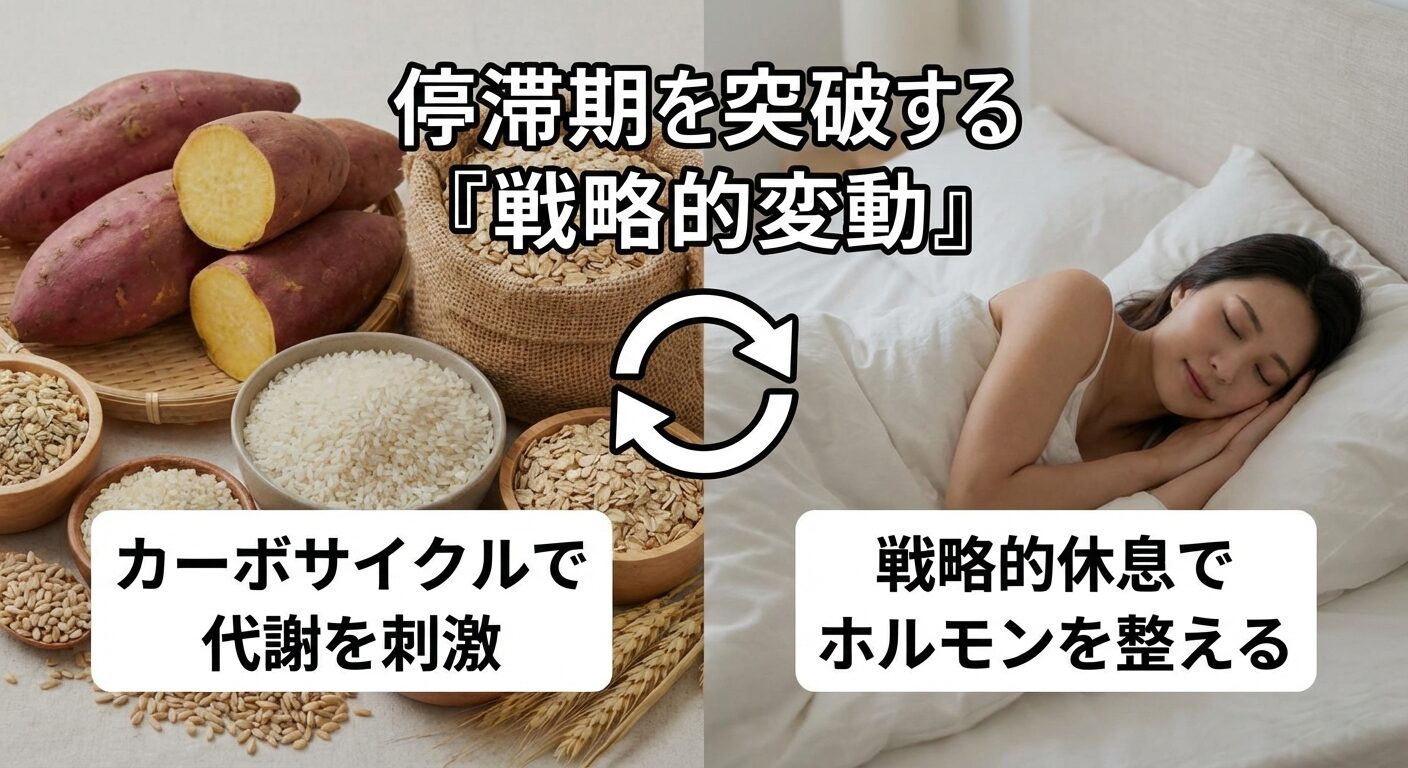 ダイエットの停滞期を突破する「戦略的変動」｜カーボサイクルと休息の重要性