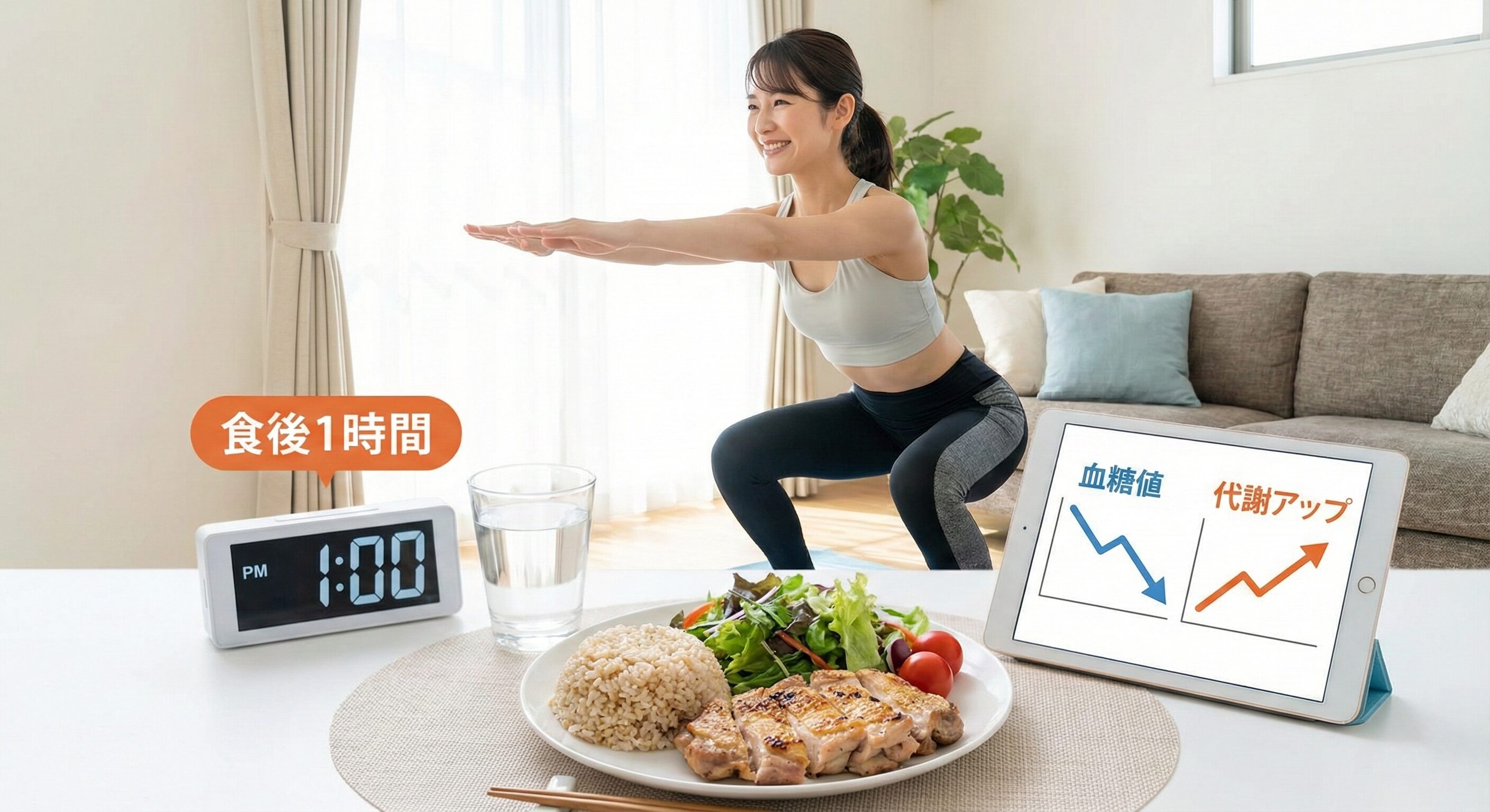 ダイエット・糖尿病予防には「食後1時間」のスクワットが最強の特効薬になる