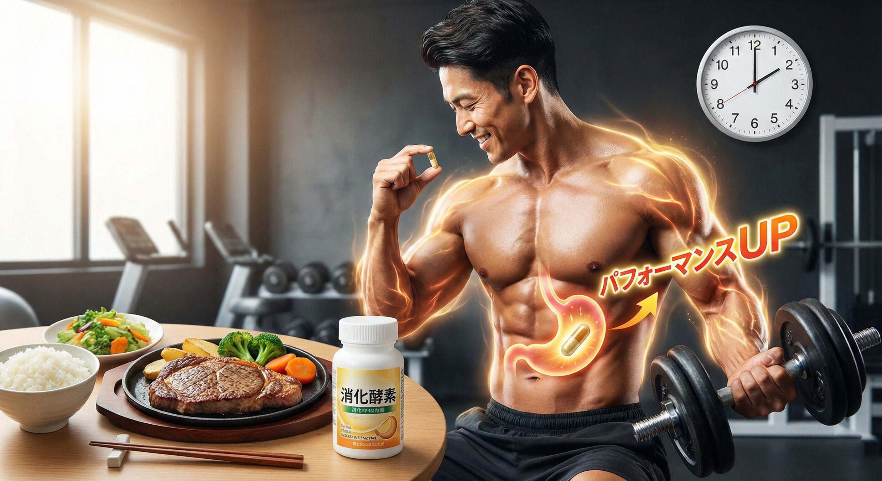 「増量期」の隠し球：消化酵素（ダイジェスティブ・エンザイム）で食後の筋トレパフォーマンスを変える